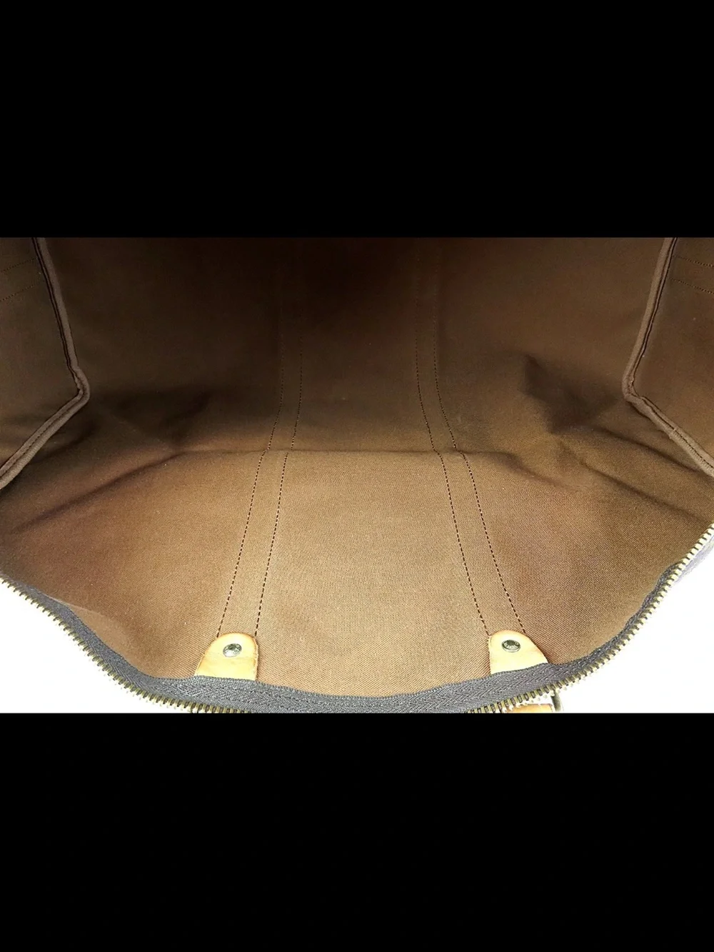 Louis Vuitton Brown Monogram Duffel with Tan Leather Strap